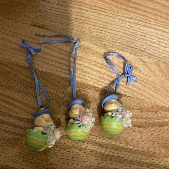 Vintage Avon Springtime Cuties Easter Ornament Bundle Lot Peep Chick Yellow - Picture 2 of 5